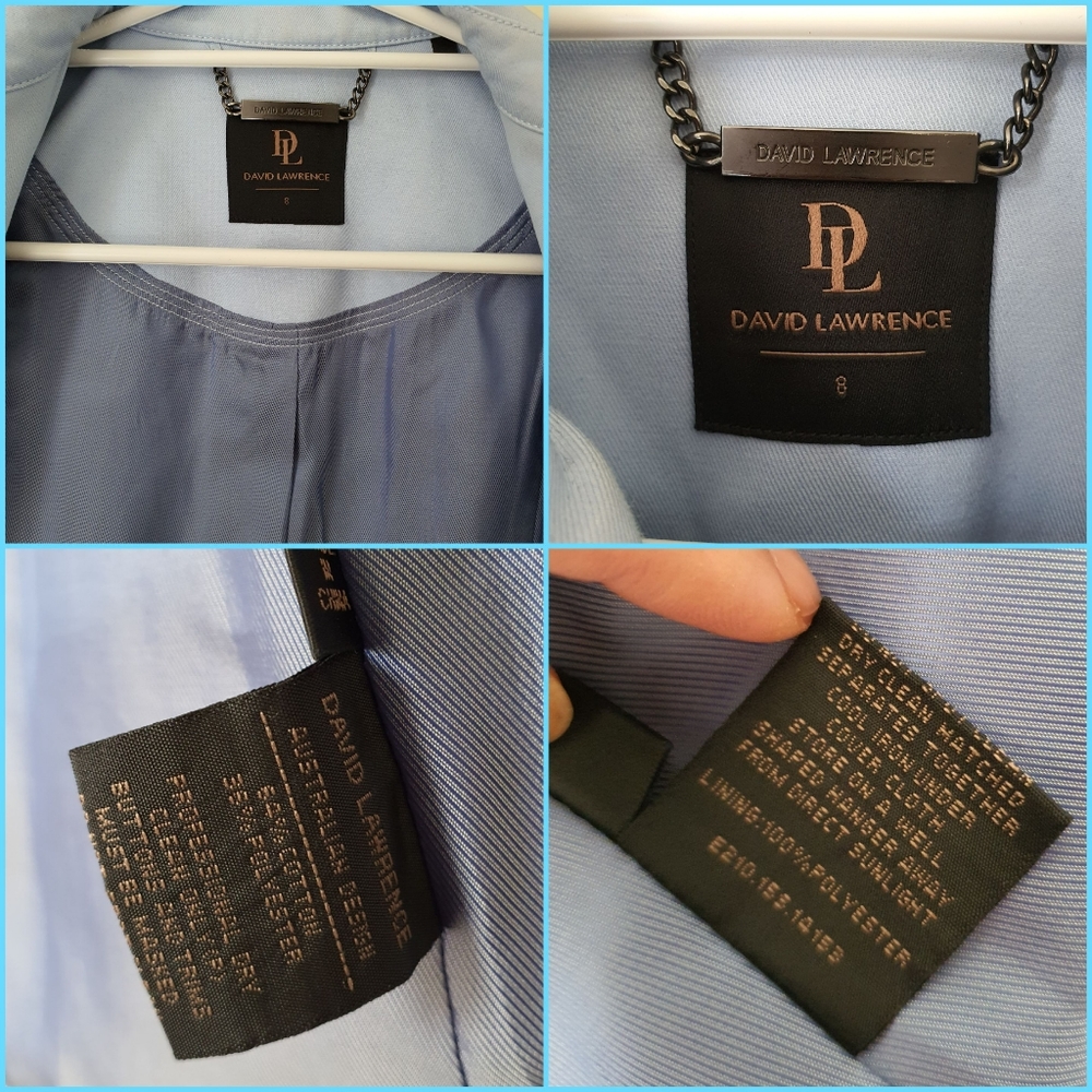 DAVID LAWRENCE | Trench Coat | Powder Blue | Size: AU 8 | Like New Condition - Picture 5 of 12